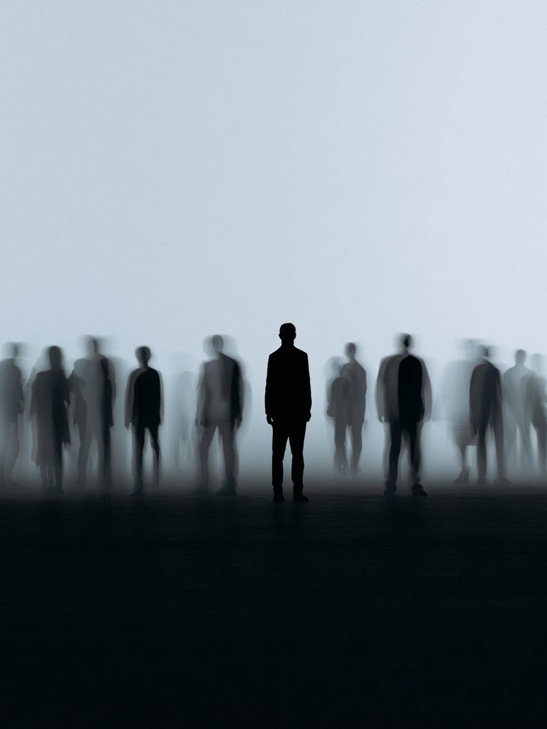 Lonely Crowd Silhouette Photography Poster. poster — photography art