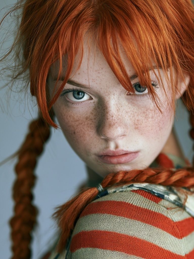 Freckled Red-Haired Portrait Print. poster — photography art