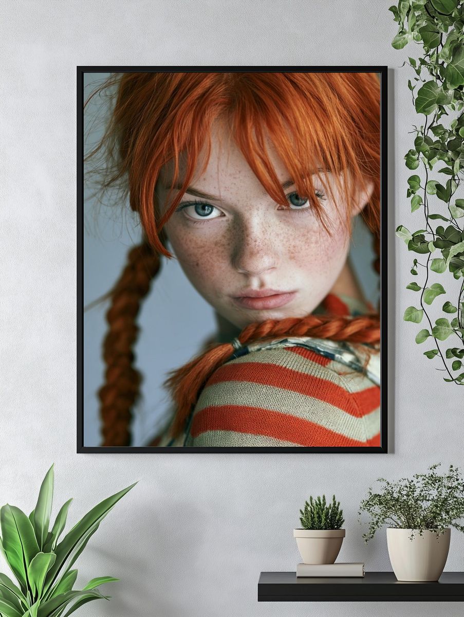 Freckled Red-Haired Portrait Print. — room view 4