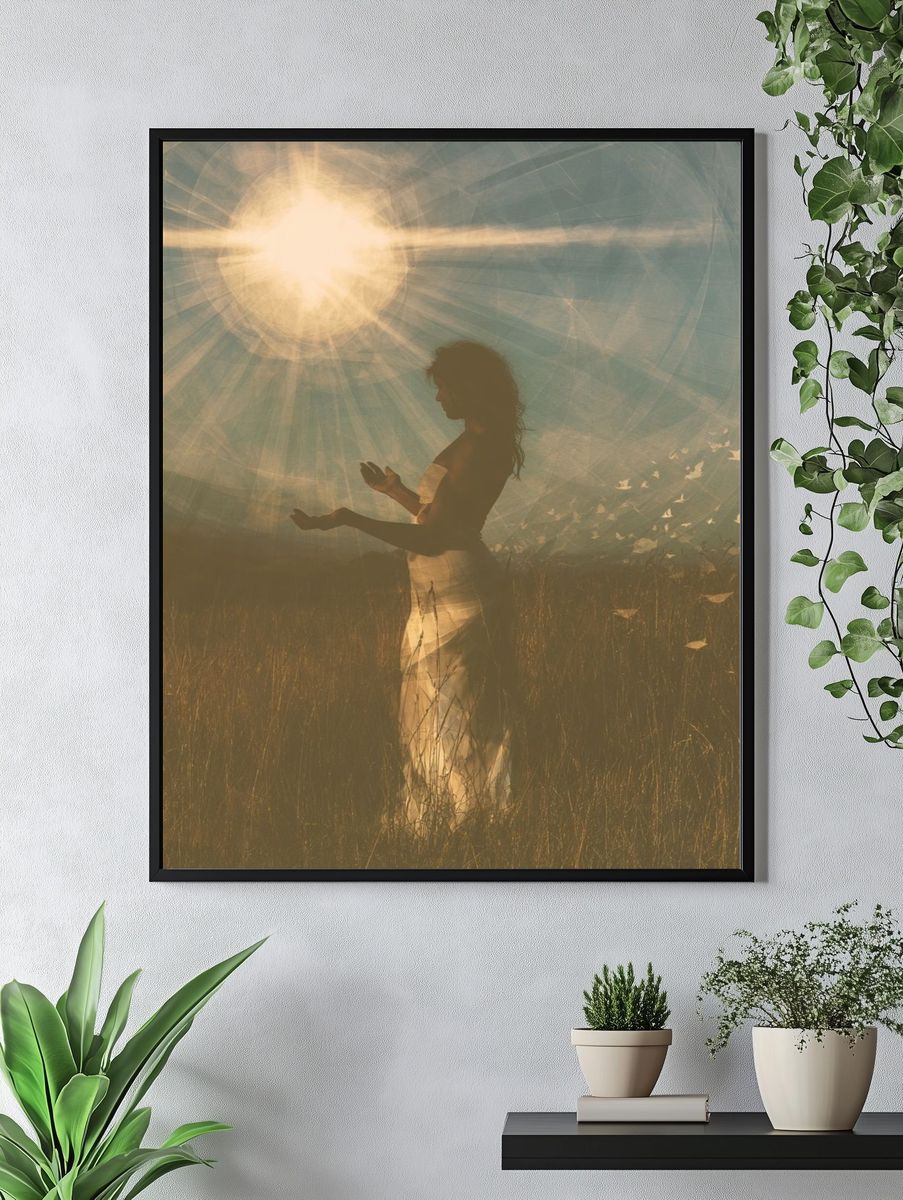 Sunlit Silhouette Portrait Print. — room view 4
