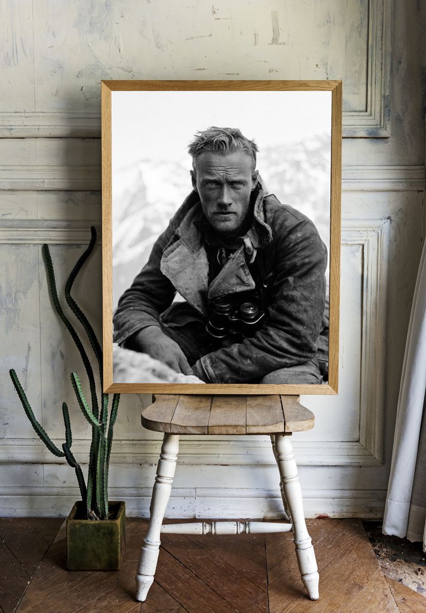 Mountain Explorer Portrait Print. — room view 1