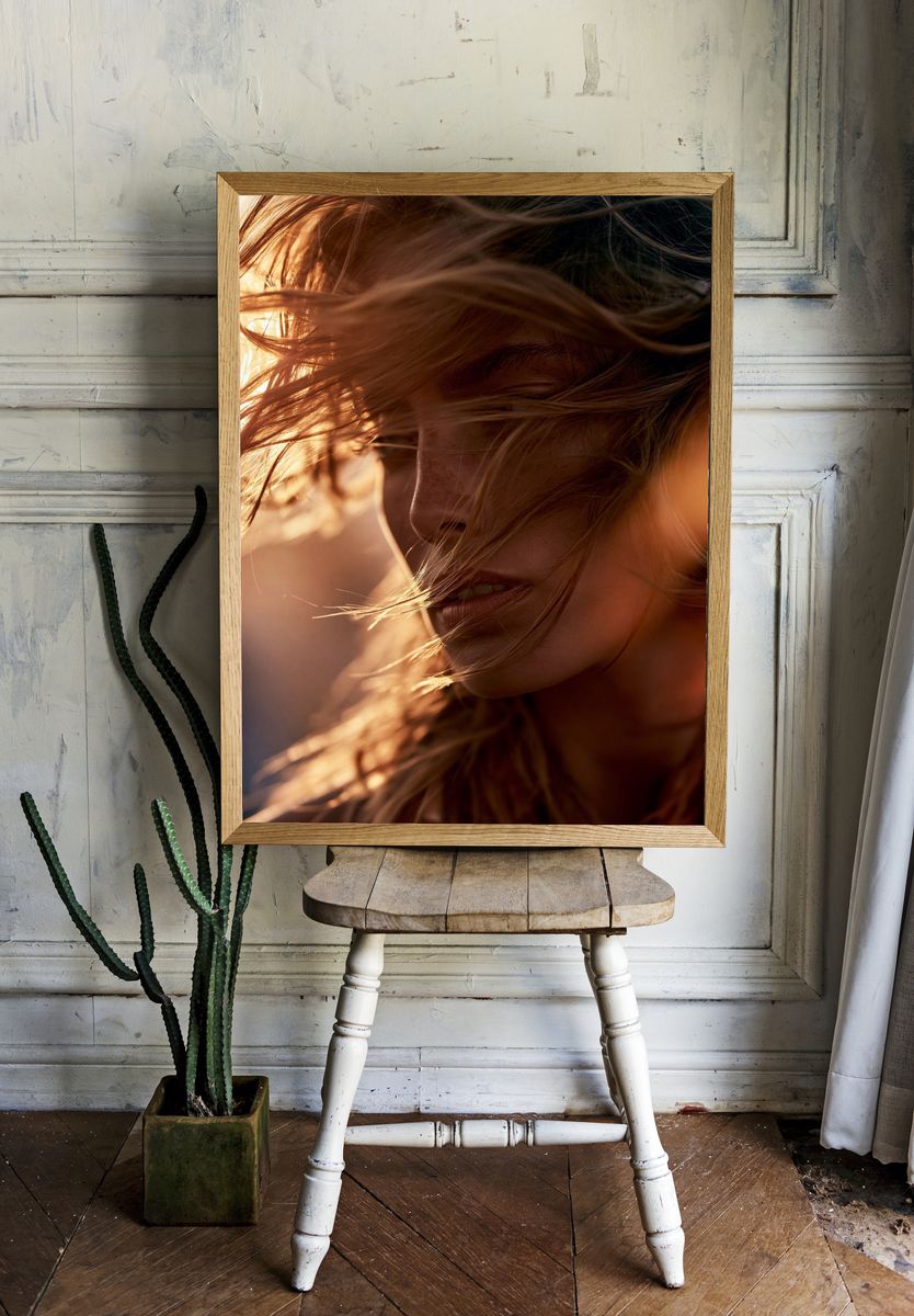 Windblown Portrait Photography Poster. — room view 1