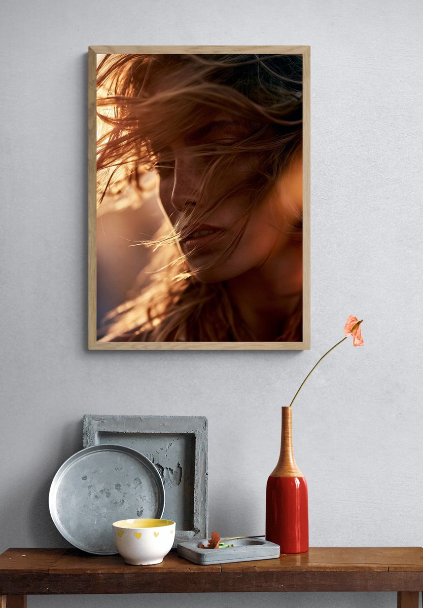 Windblown Portrait Photography Poster. — room view 3
