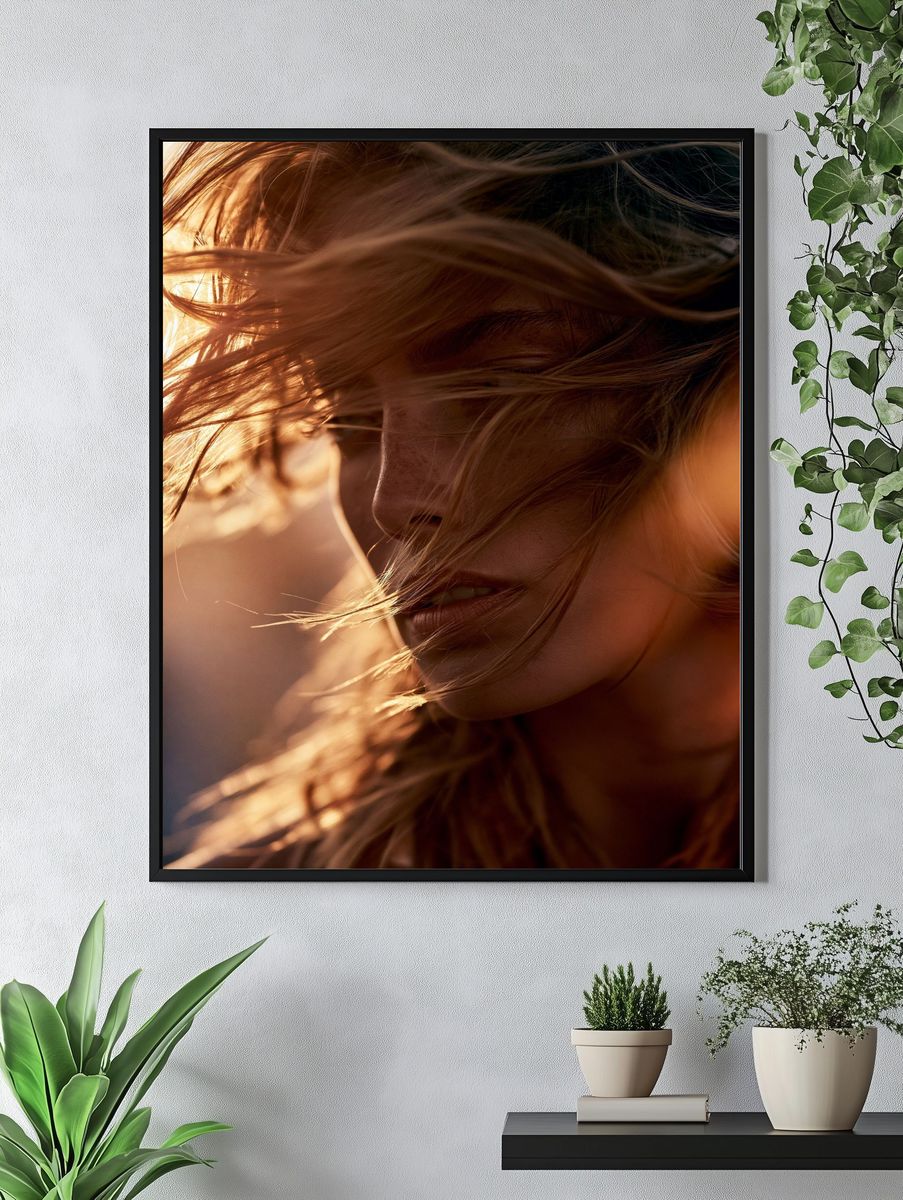 Windblown Portrait Photography Poster. — room view 4