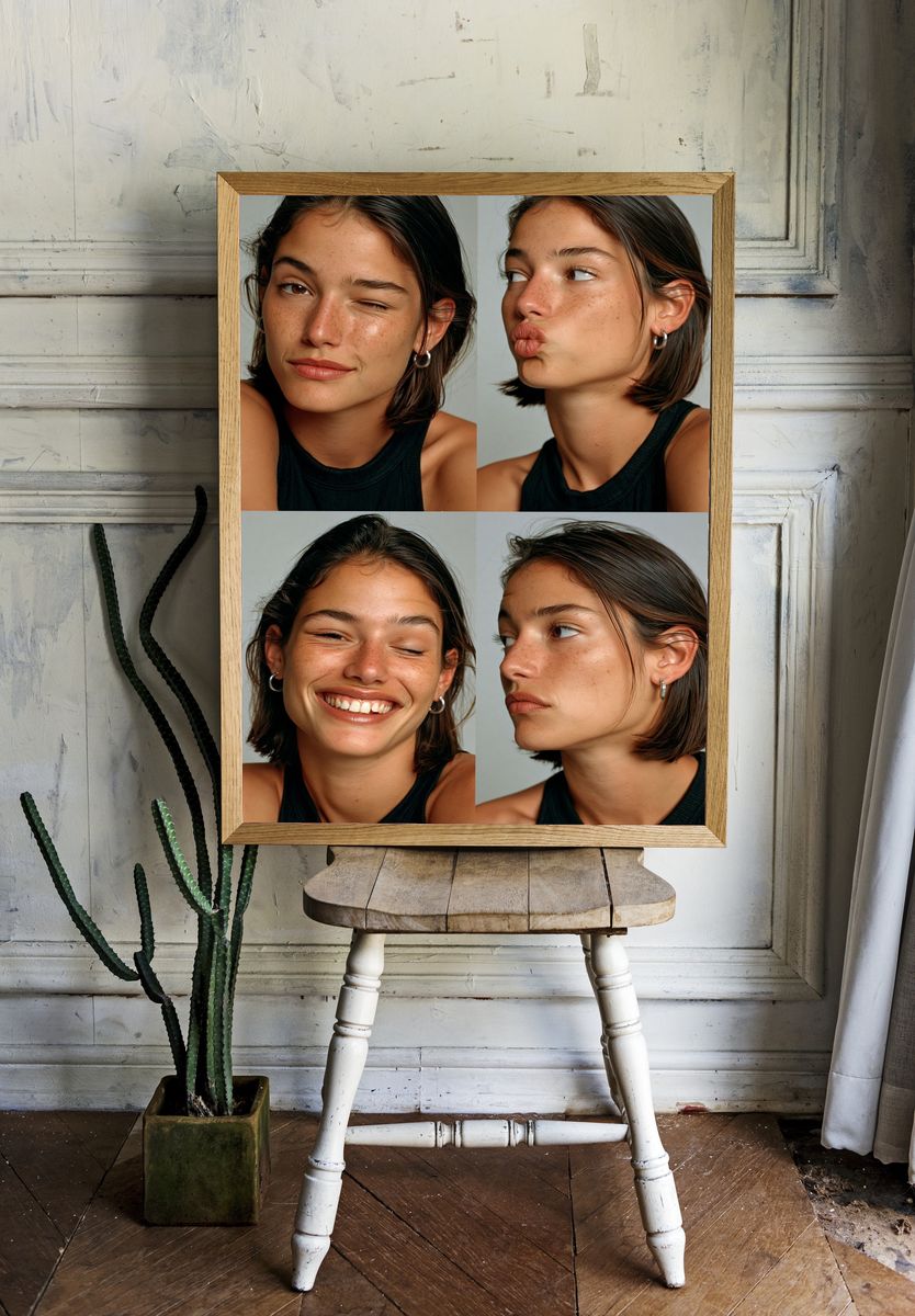 Playful Portrait Collage Photography Poster. — room view 1
