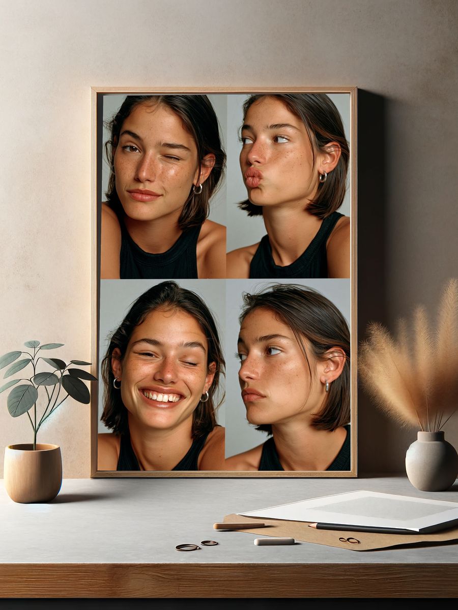 Playful Portrait Collage Photography Poster. — room view 2