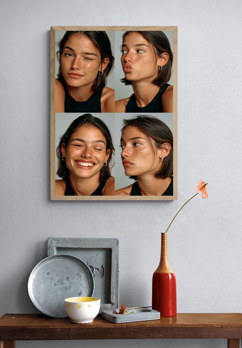 Playful Portrait Collage Photography Poster. — room view 3