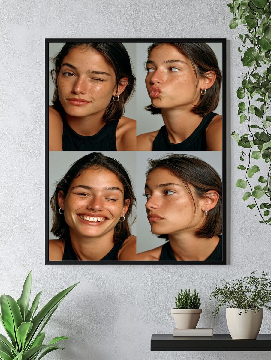 Playful Portrait Collage Photography Poster. — room view 4