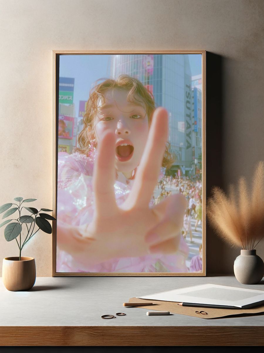 Pastel City Selfie Photography Poster. — room view 2