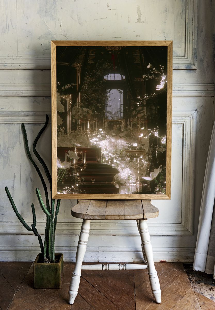 Ethereal Floral Staircase Print. — room view 1