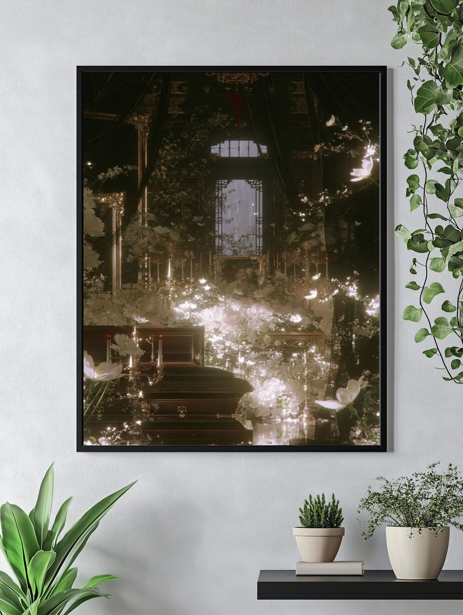 Ethereal Floral Staircase Print. — room view 4