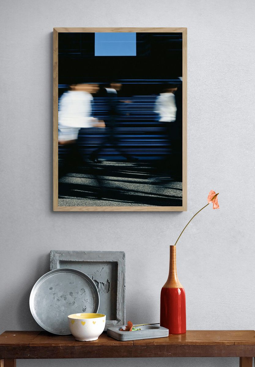 Blurred Commuters Street Photography Poster. — room view 3