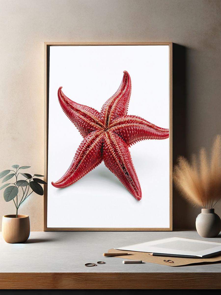 Red Starfish Photography Poster. — room view 2