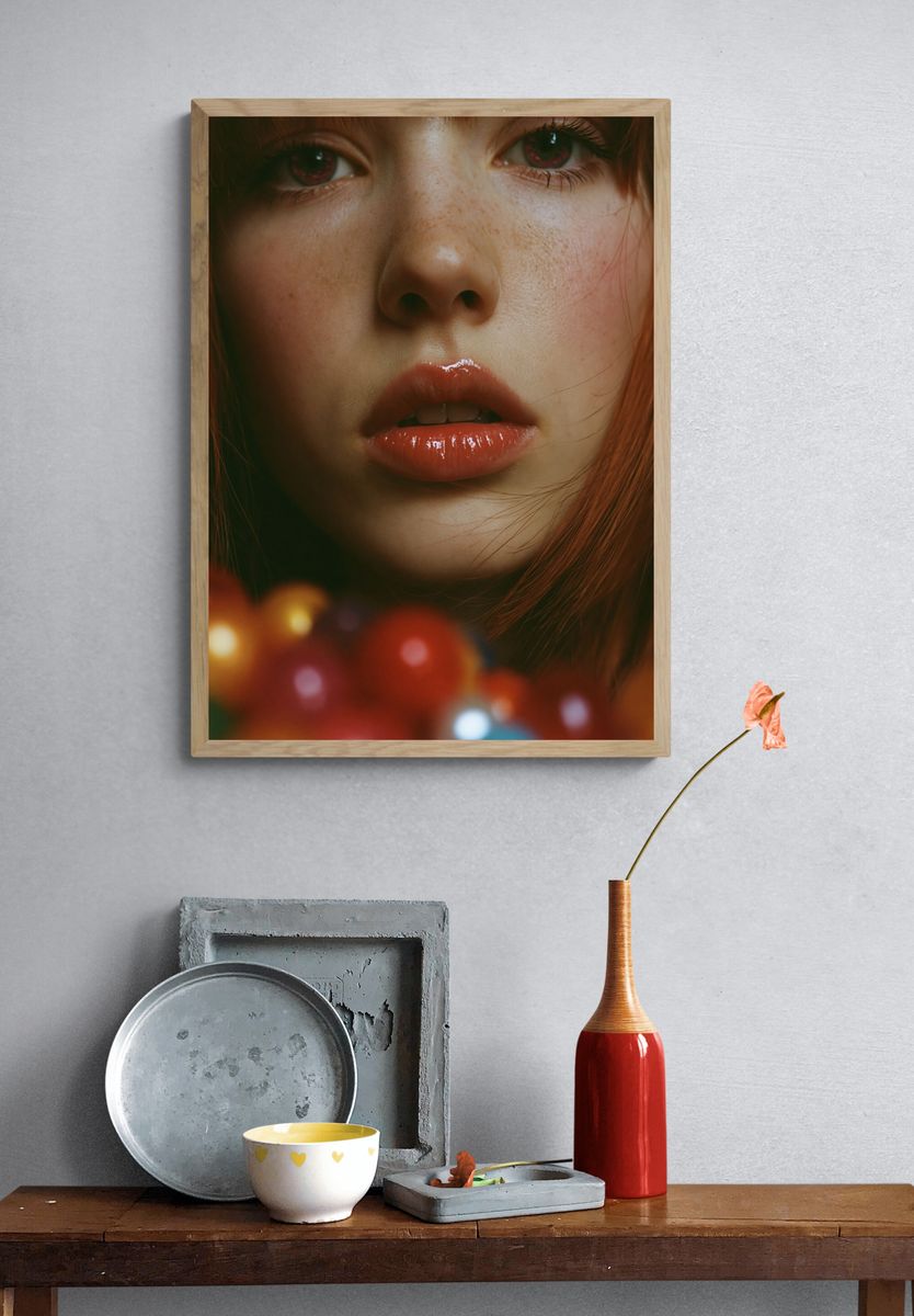 Red-Haired Portrait Photography Poster. — room view 3