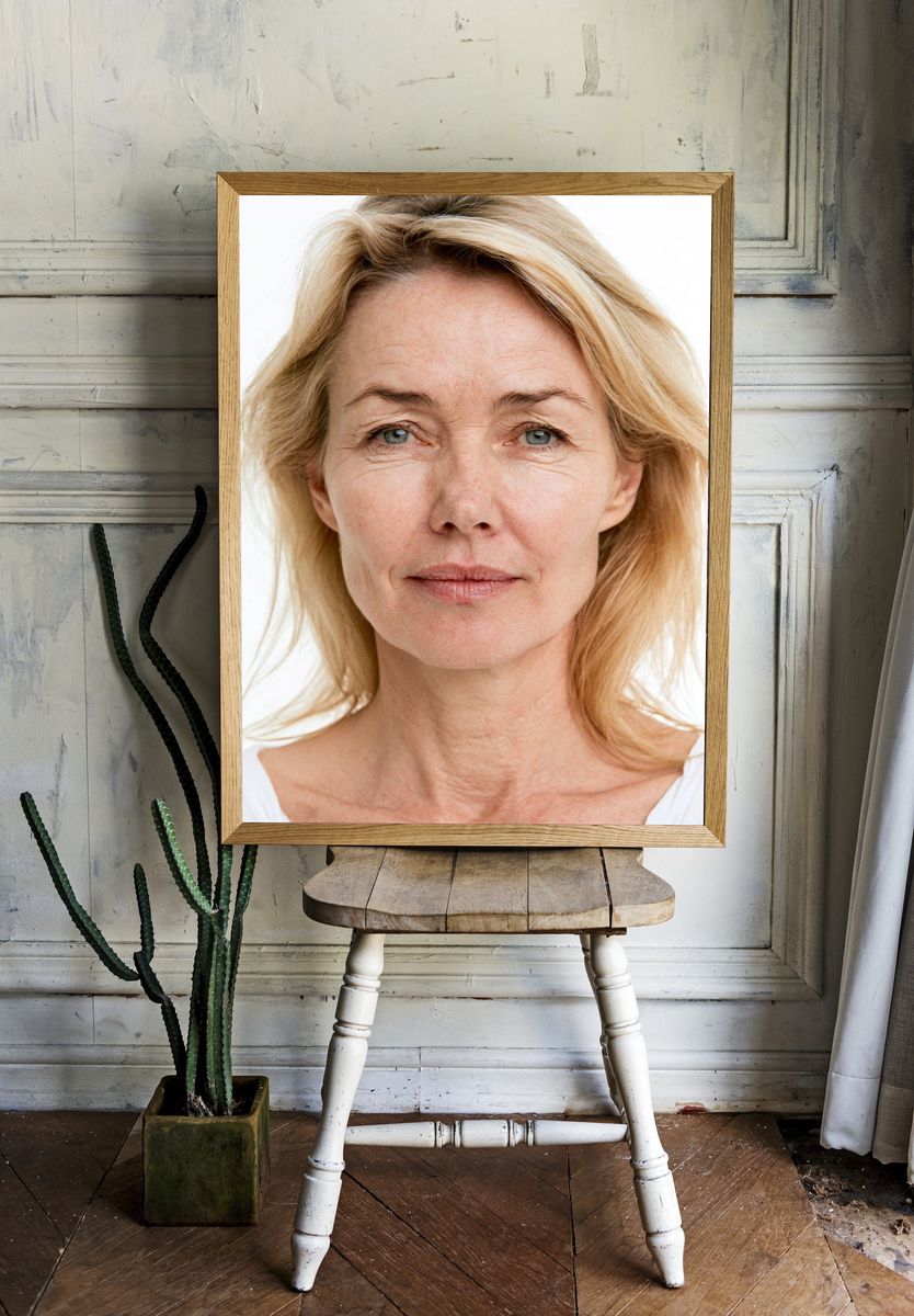 Blonde Woman Portrait Photography Poster. — room view 1