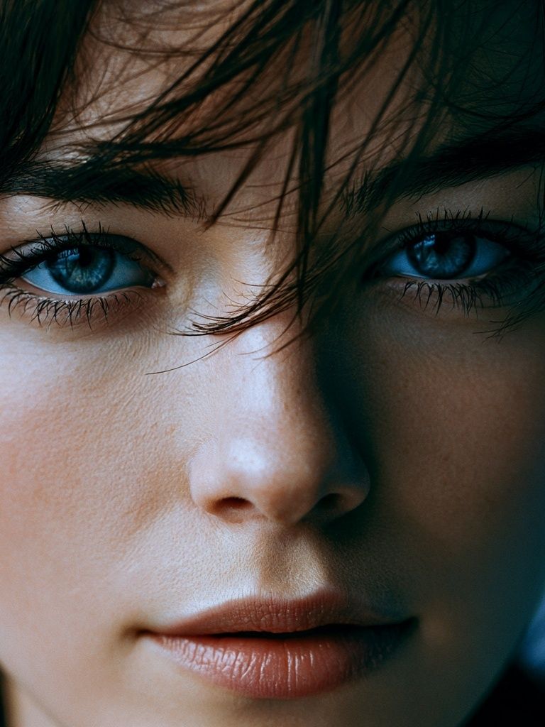 Blue-Eyed Portrait Photography Poster. poster detail