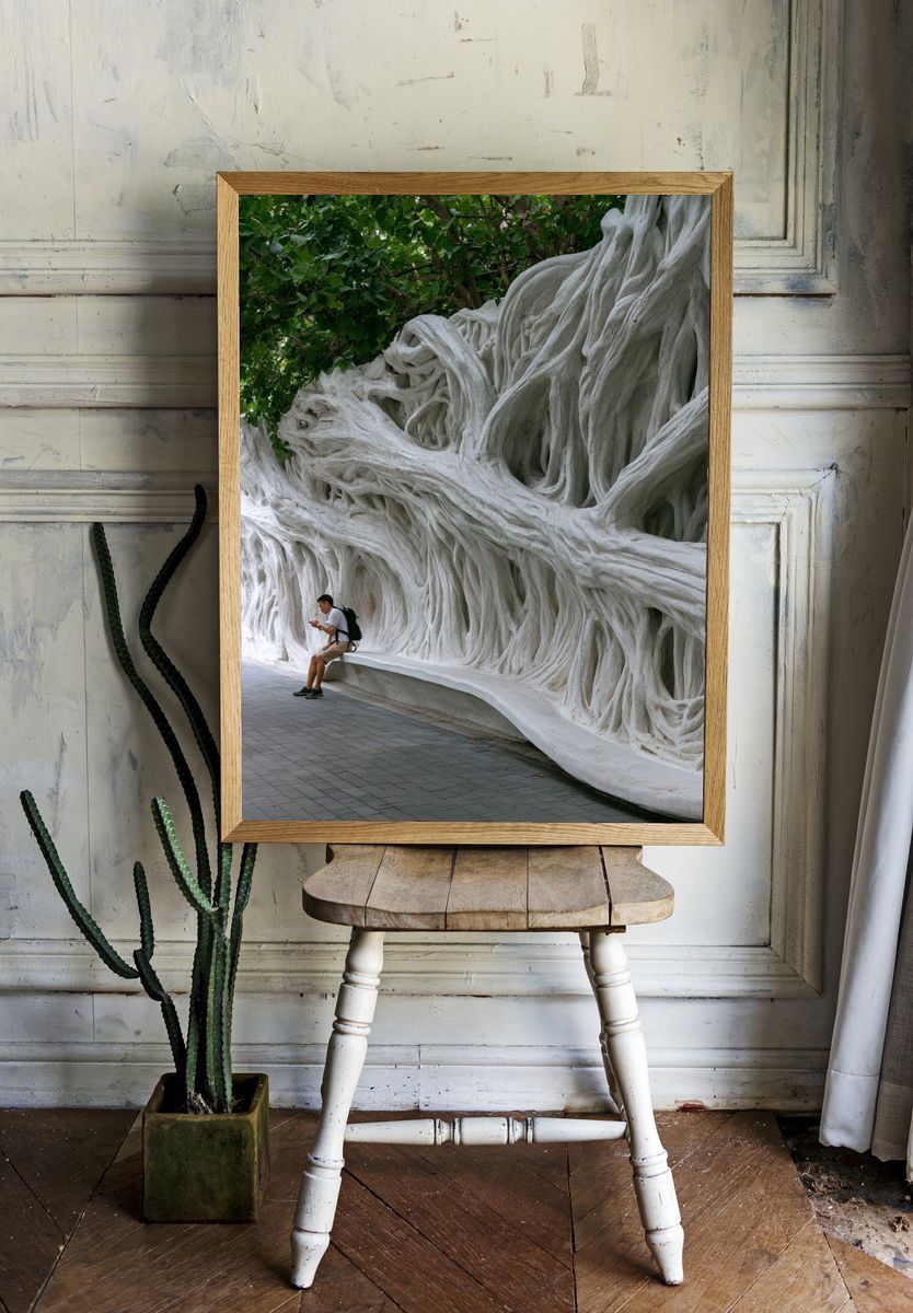 White Root Wall Photography Print. — room view 1