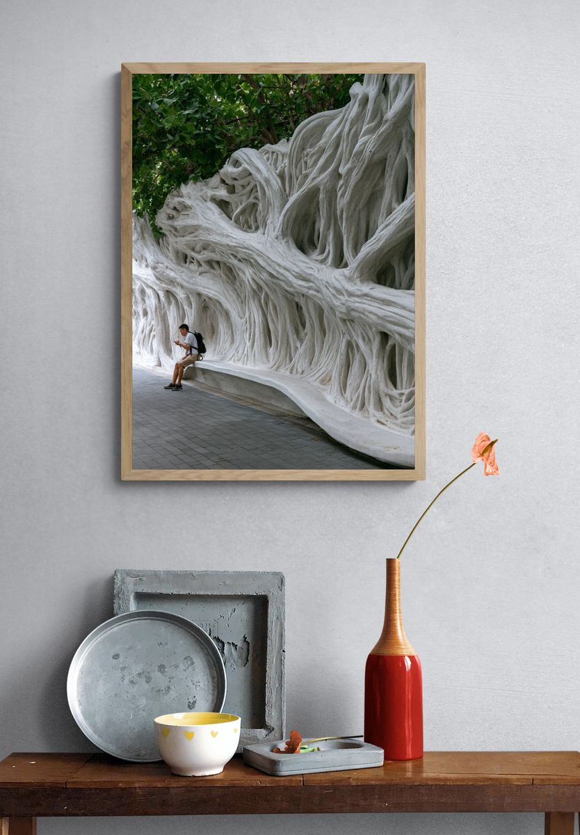 White Root Wall Photography Print. — room view 3
