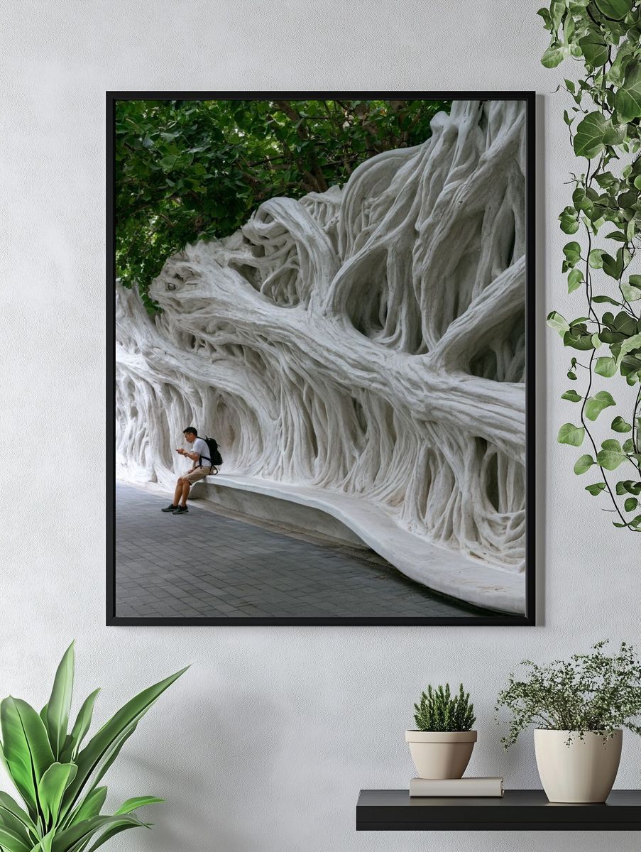 White Root Wall Photography Print. — room view 4