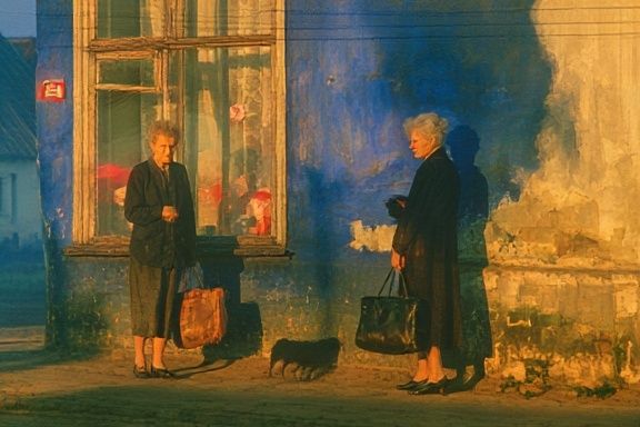 Evening Street Scene Photography Poster. poster detail