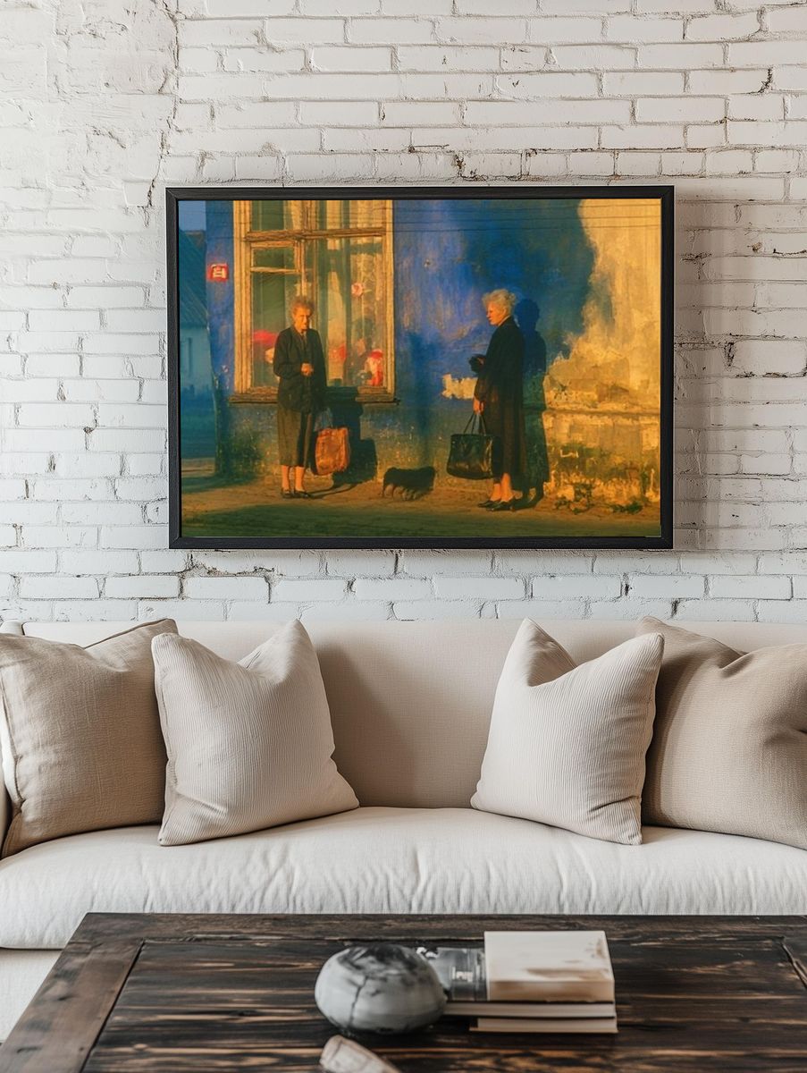 Evening Street Scene Photography Poster. — room view 1