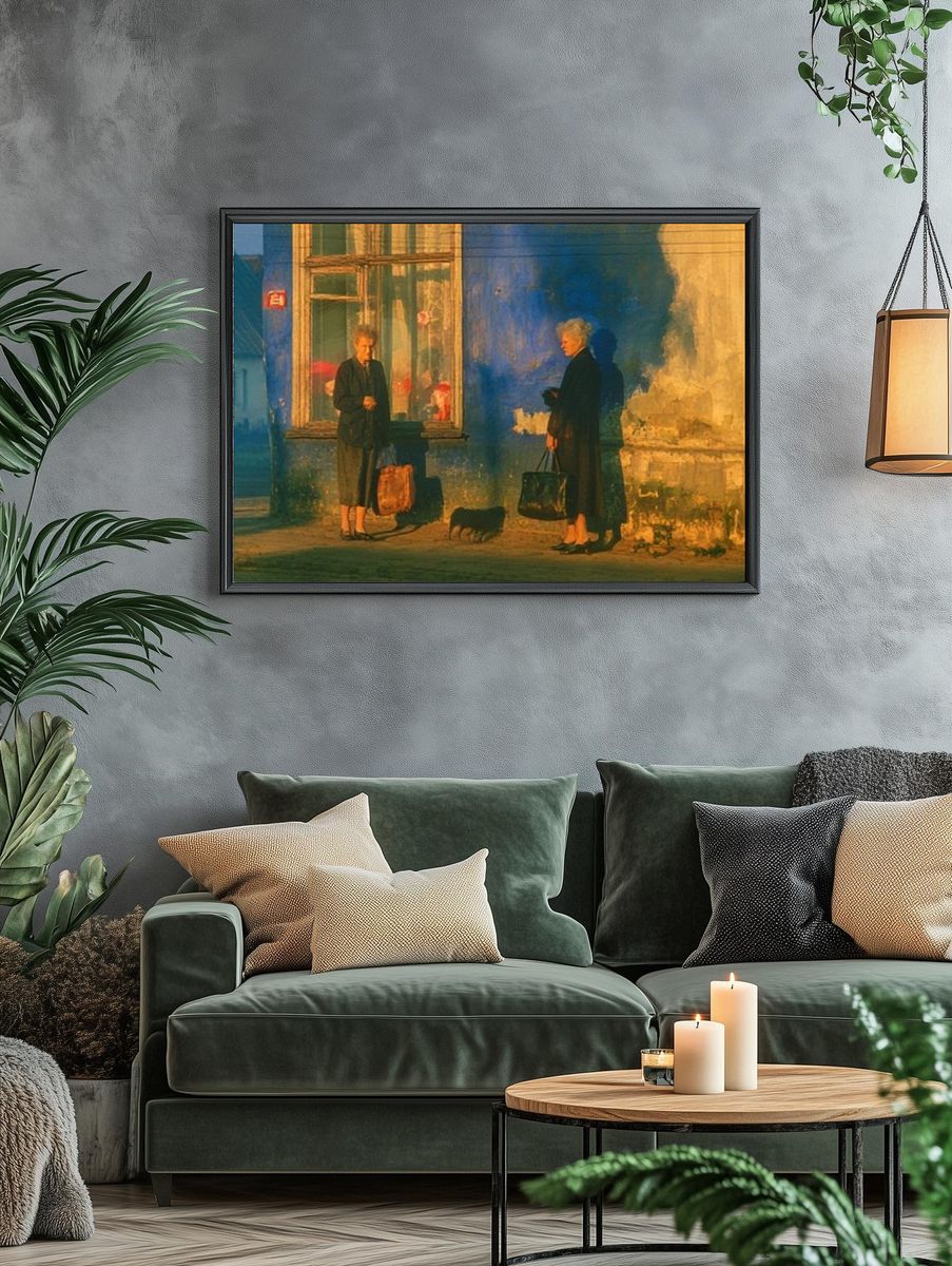 Evening Street Scene Photography Poster. — room view 4