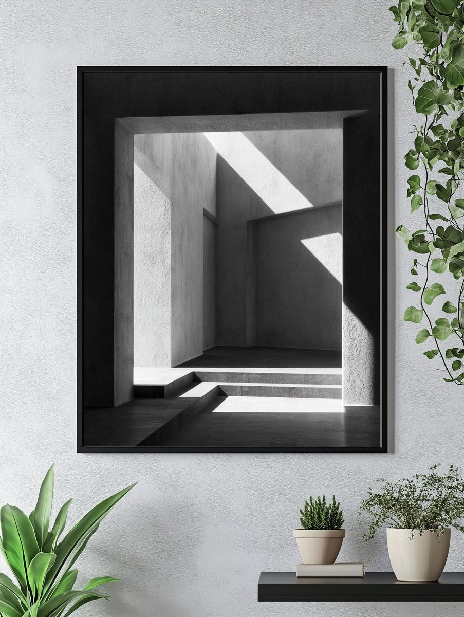 Monochrome Architectural Light Poster. — room view 4