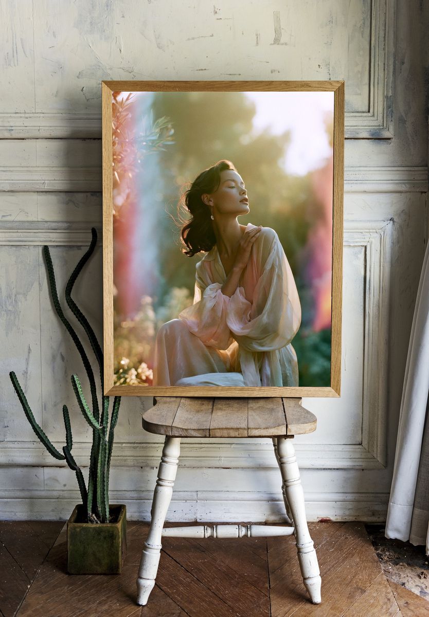 Sunlit Portrait Photography Poster. room preview