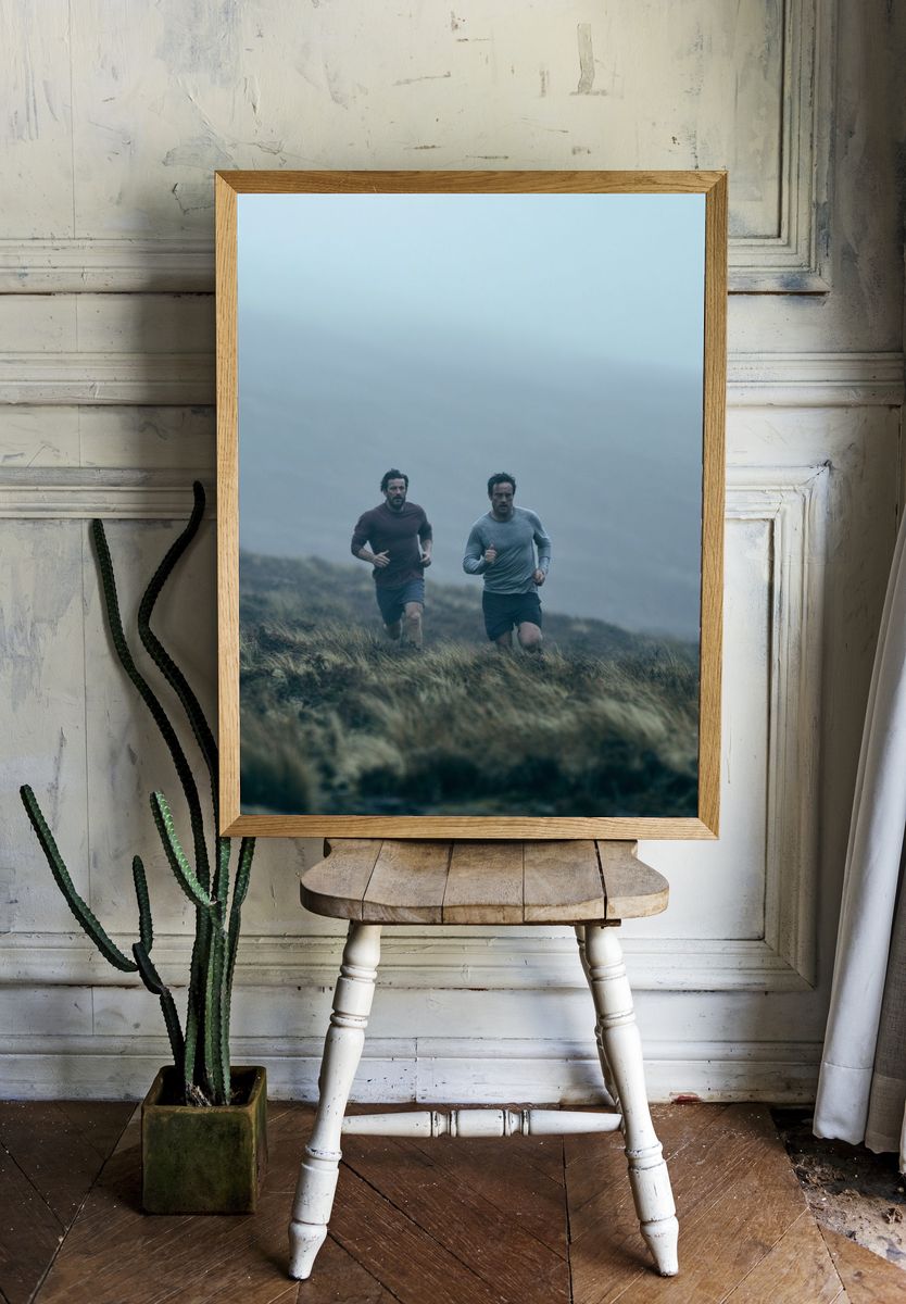 Foggy Trail Runners Photography Poster. room preview