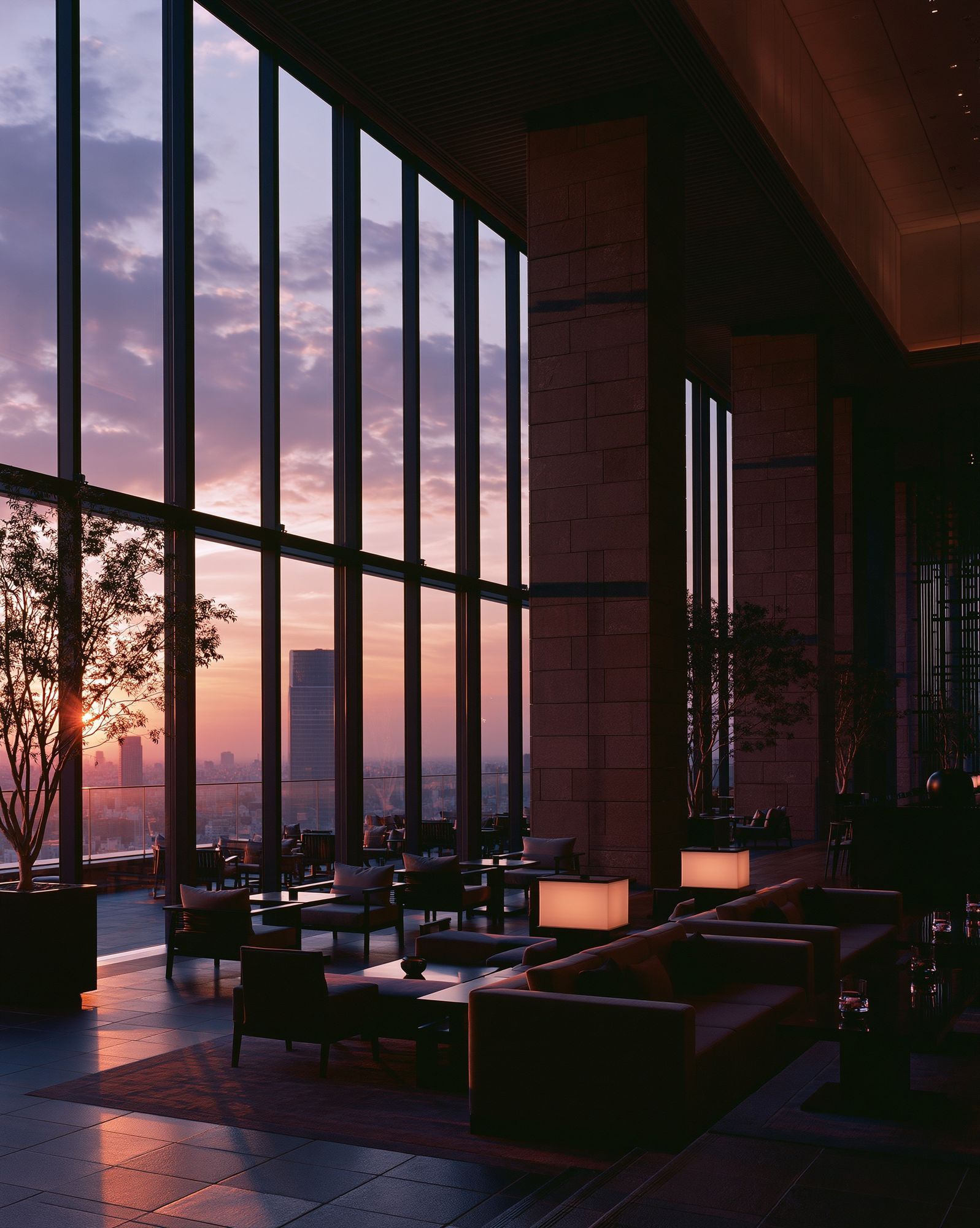 Sunset Skyline Lounge Photography Poster. poster detail