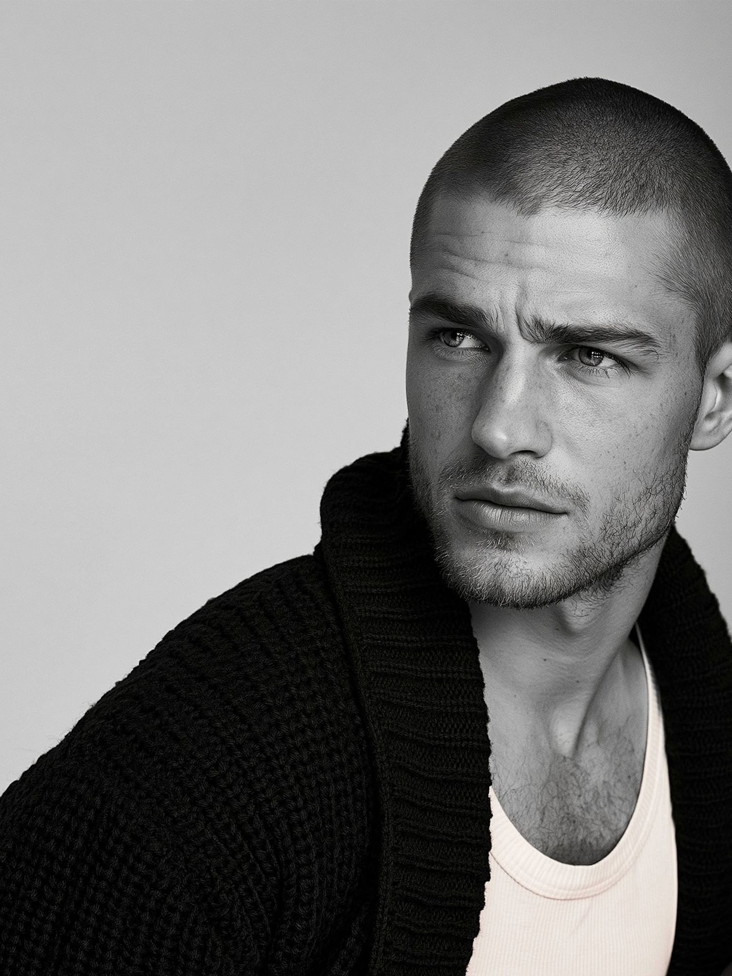 Monochrome Male Portrait Photography Poster. poster detail