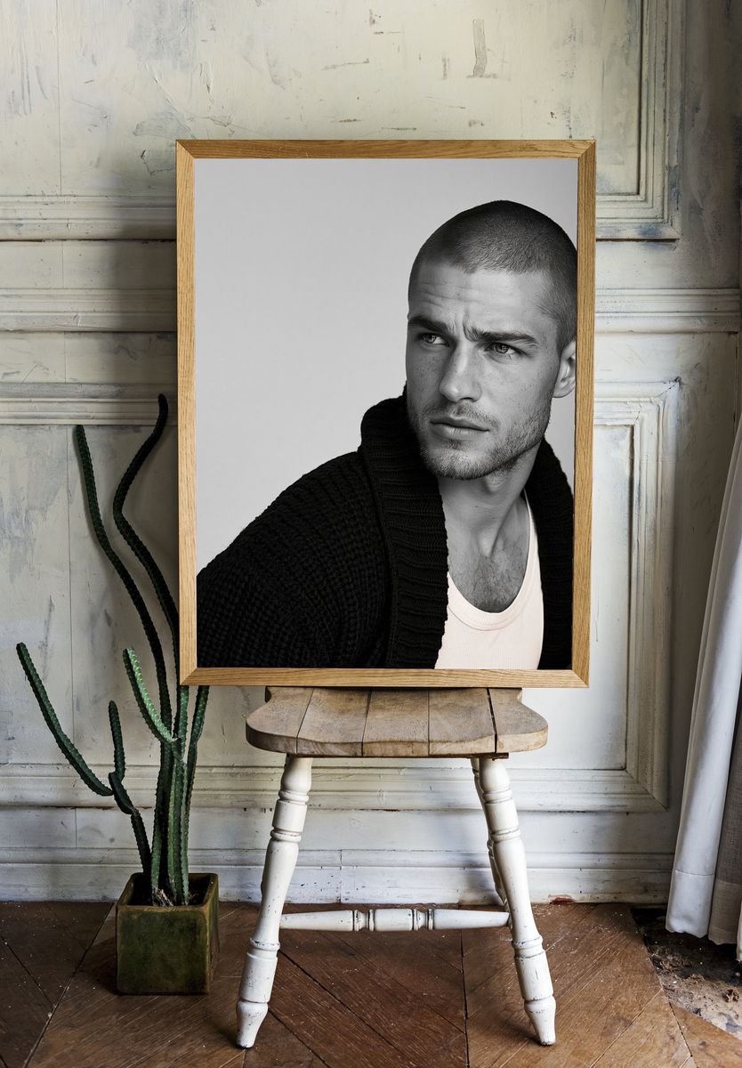 Monochrome Male Portrait Photography Poster. room preview