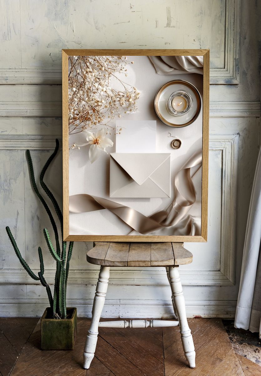 Neutral Still Life Photography Poster. — room view 1