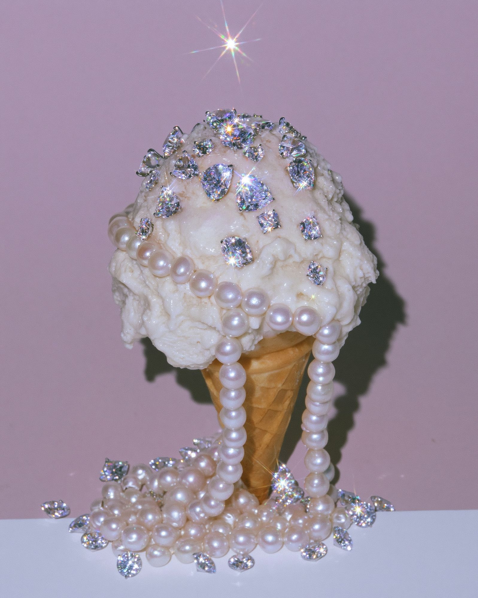 Pearl Ice Cream Cone Photography Poster. poster detail