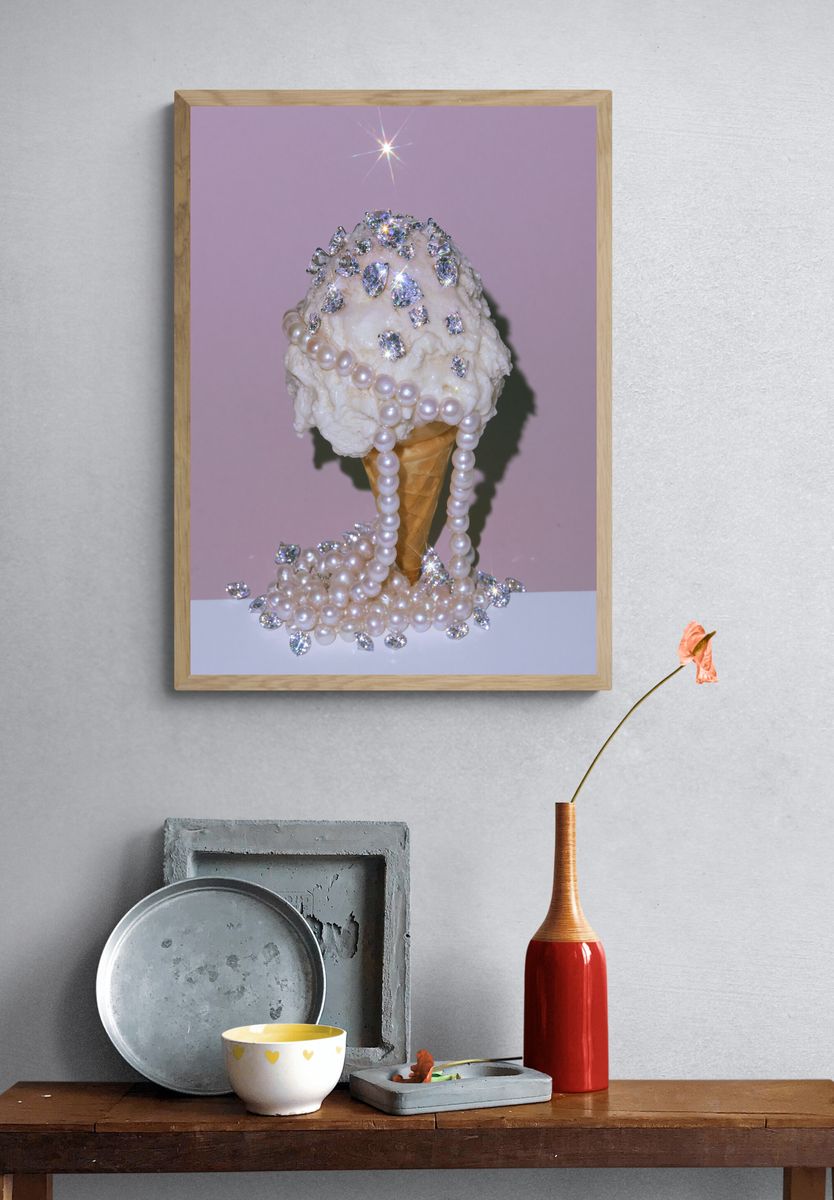 Pearl Ice Cream Cone Photography Poster. — room view 3