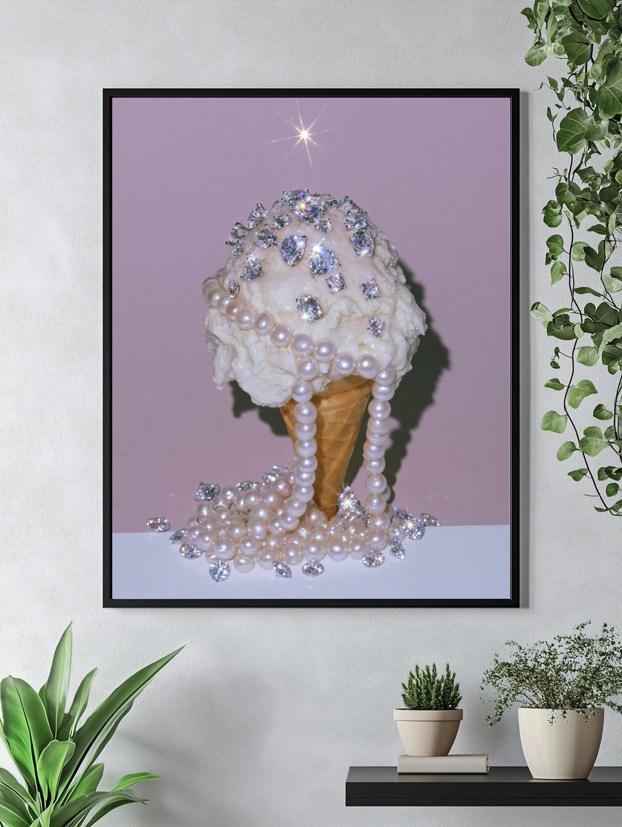 Pearl Ice Cream Cone Photography Poster. — room view 4