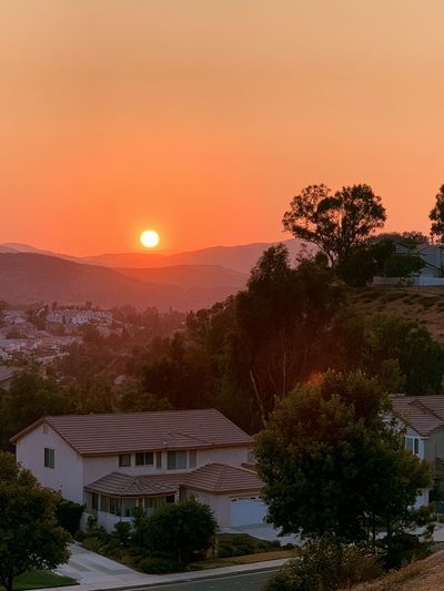 Sunset Hillside Neighborhood Photography Poster. poster