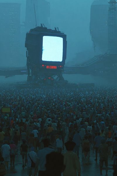 Futuristic Concert Crowd Photography Poster. poster print
