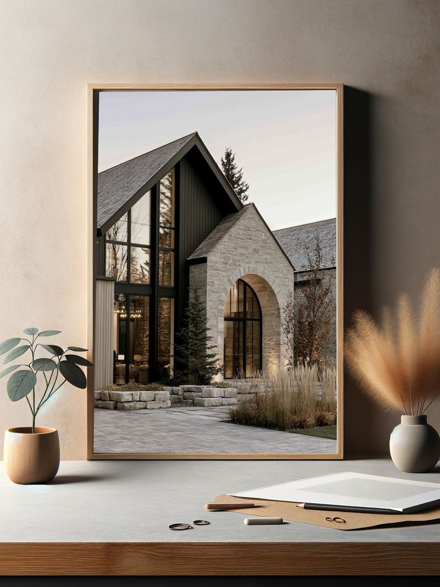 Modern Stone House Photography Poster. — room view 2