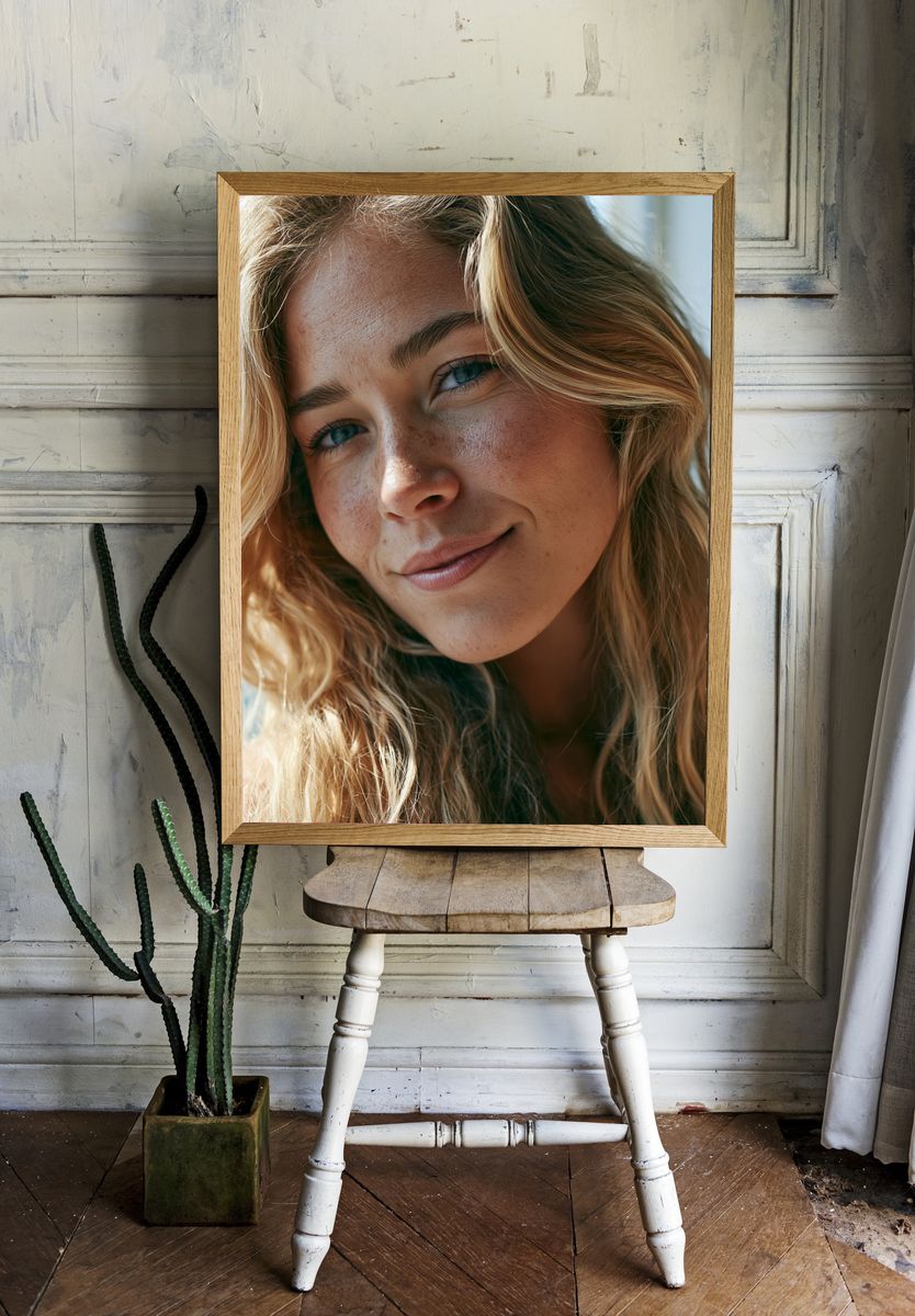 Blonde Portrait Photography Poster. — room view 1