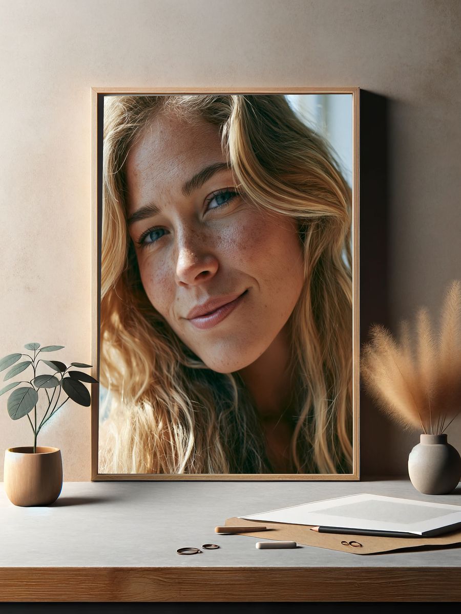 Blonde Portrait Photography Poster. — room view 2