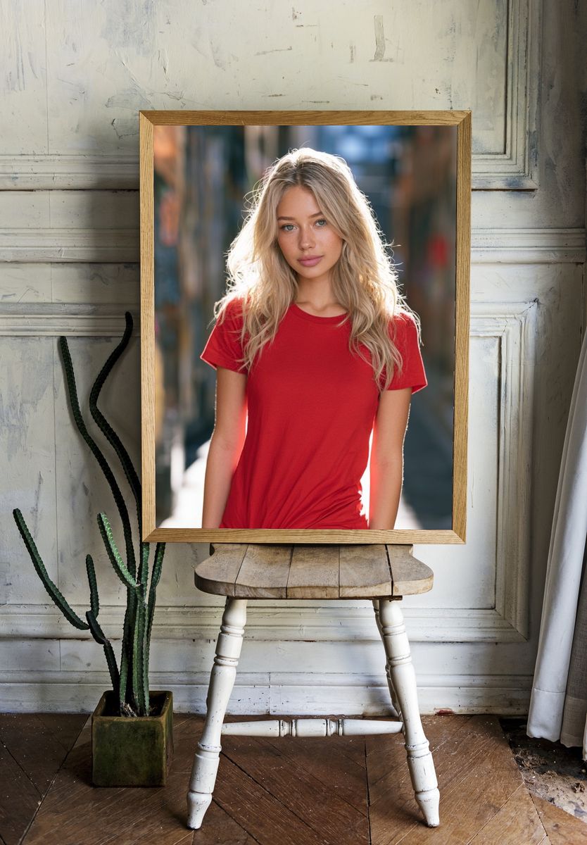 Blonde Portrait Street Photography Poster. — room view 1
