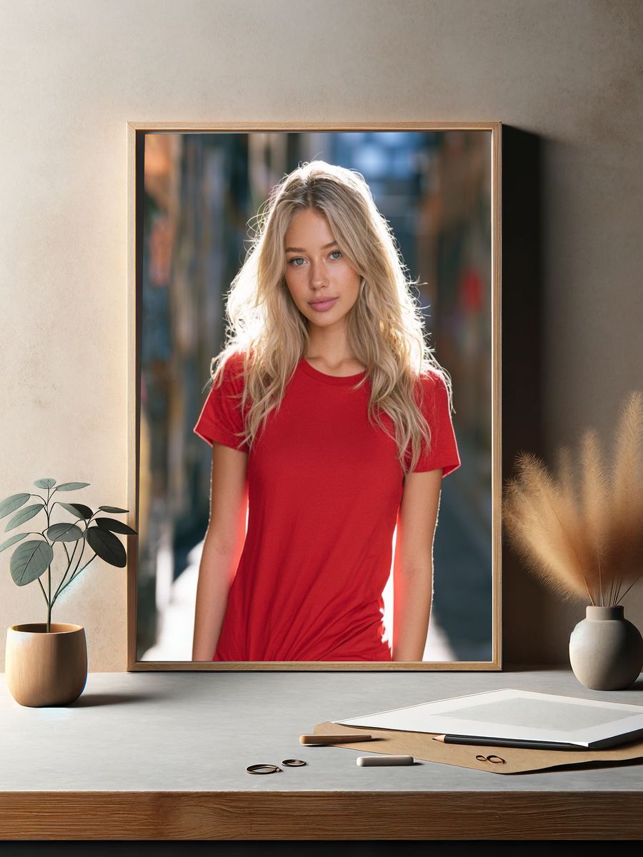 Blonde Portrait Street Photography Poster. — room view 2