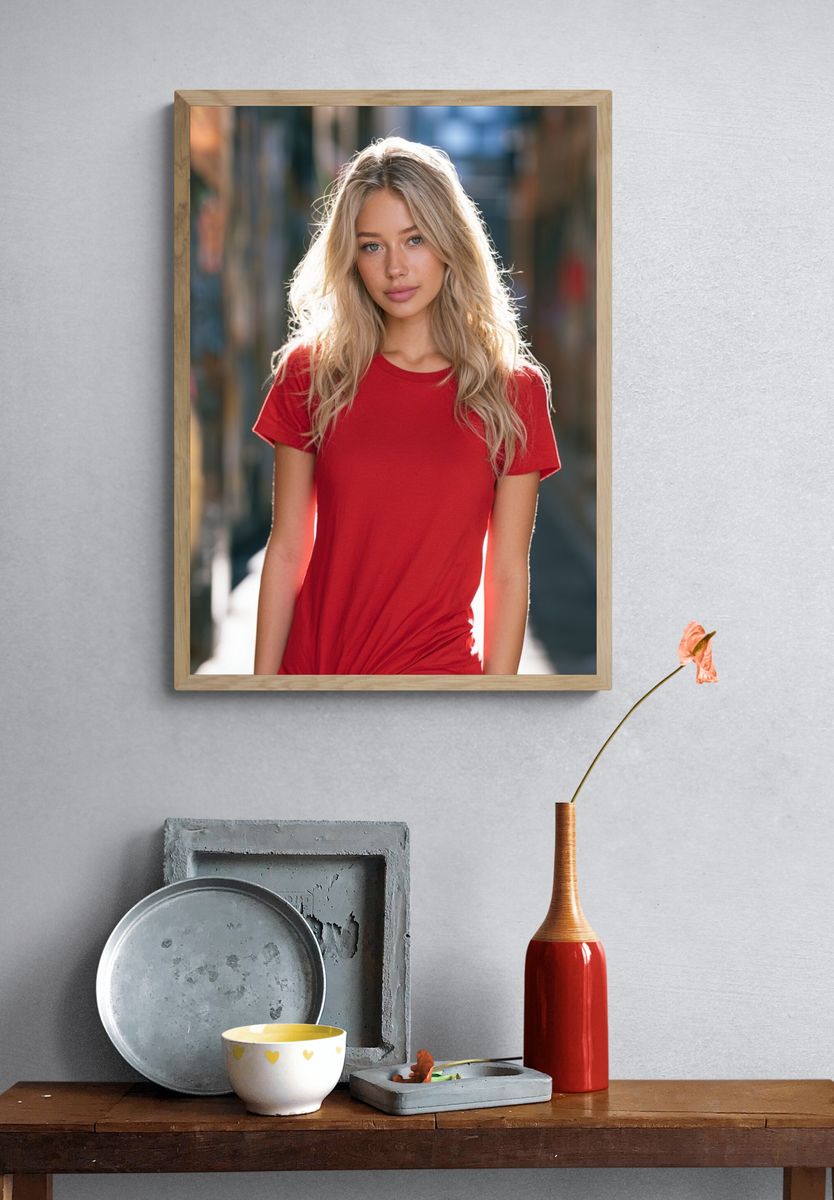 Blonde Portrait Street Photography Poster. — room view 3