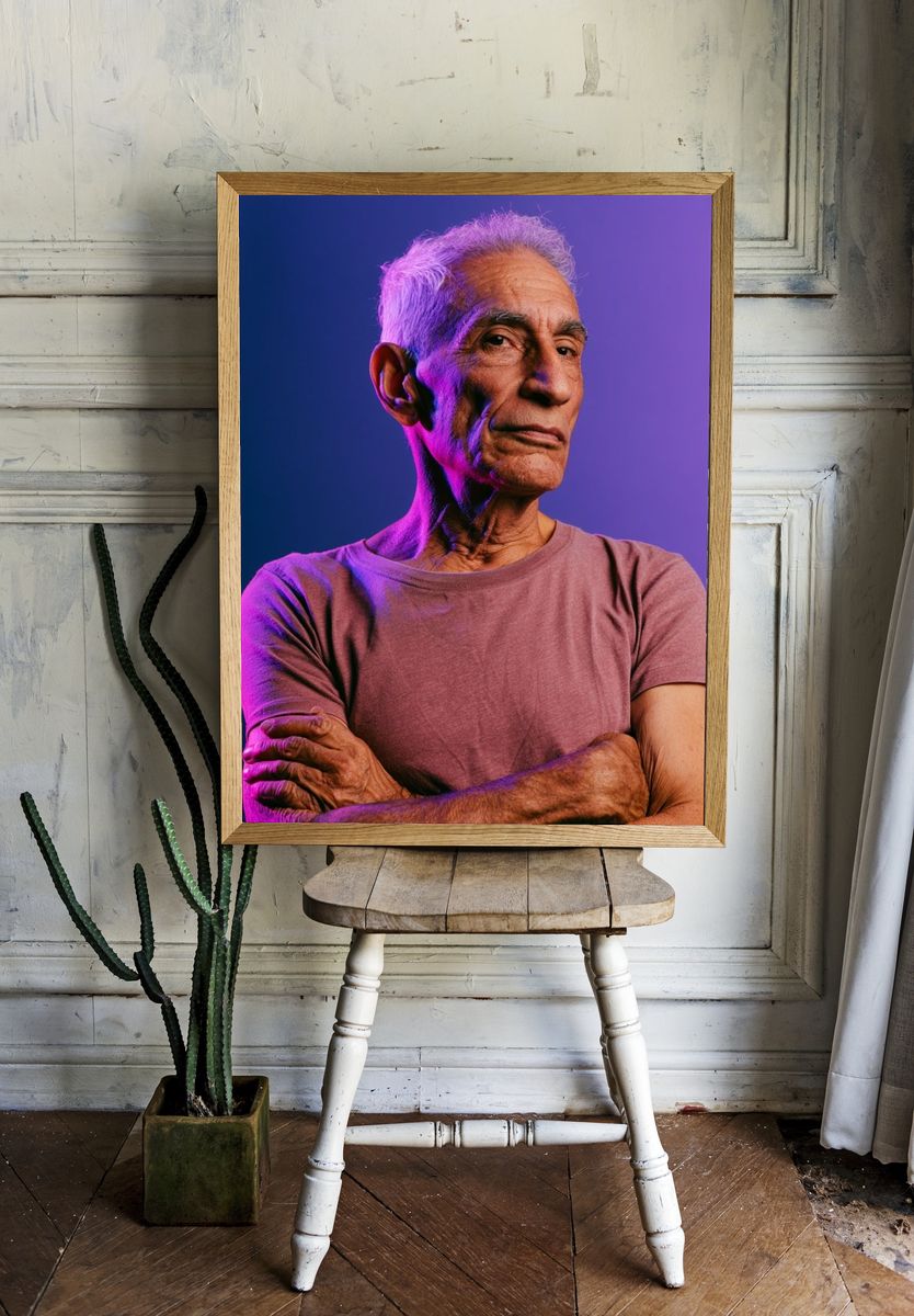 Elderly Portrait Photography Poster. — room view 1