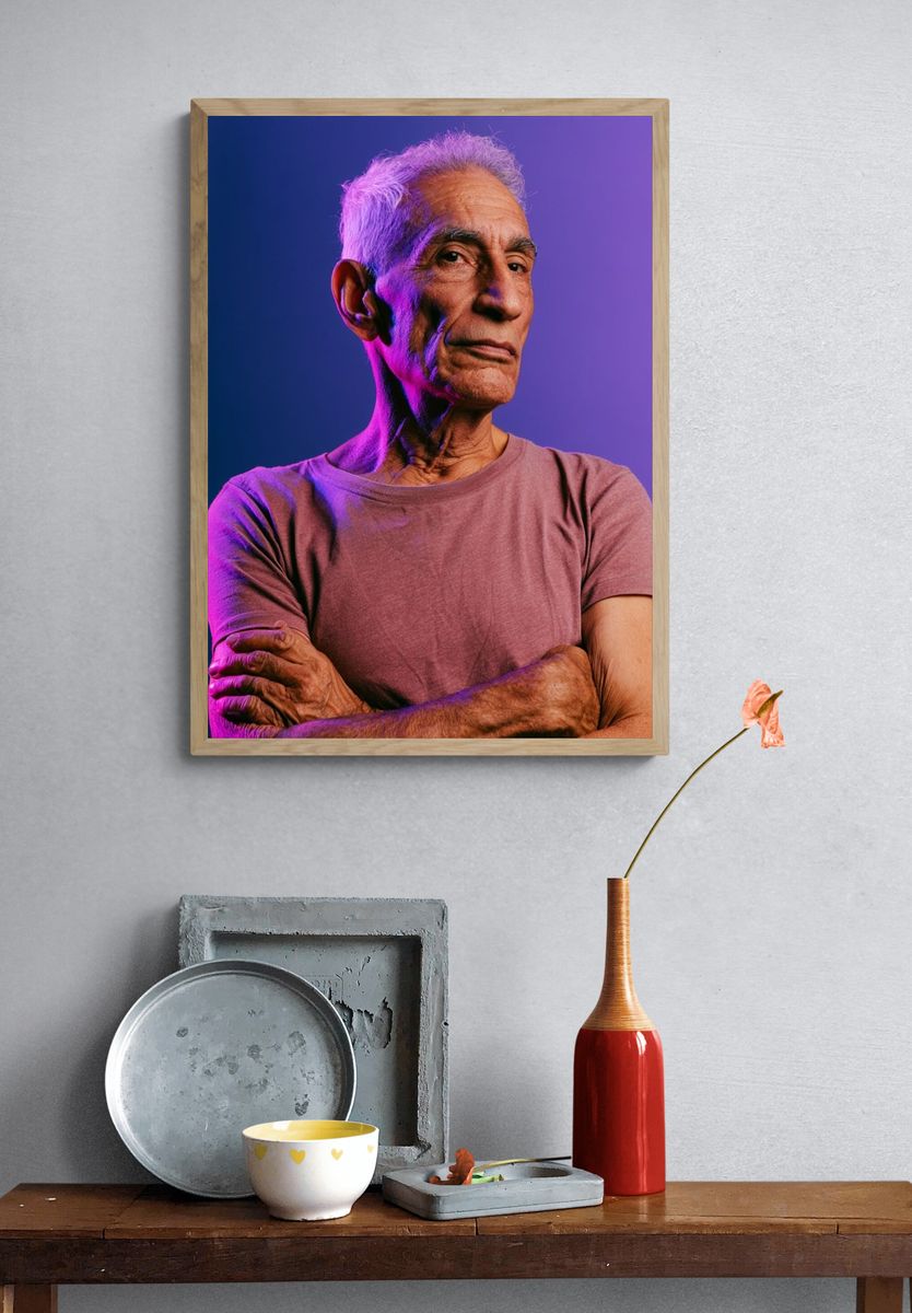 Elderly Portrait Photography Poster. — room view 3