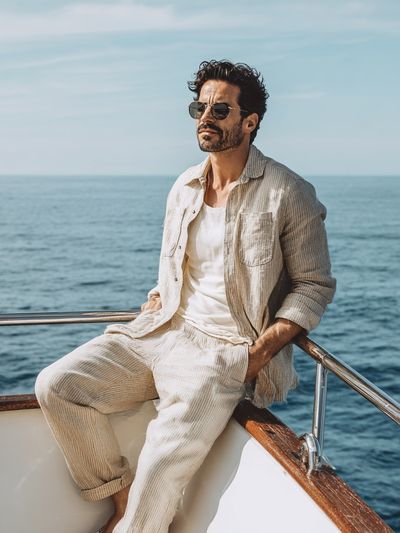 Seaside Yacht Portrait Photography Poster. poster