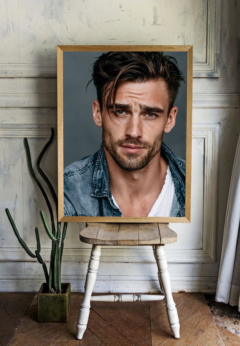 Moody Male Portrait Photography Poster. — room view 1