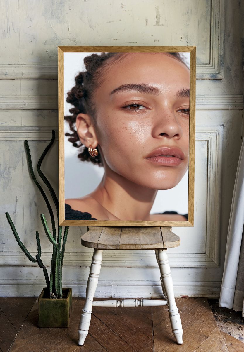 Freckled Portrait Photography Poster. room preview