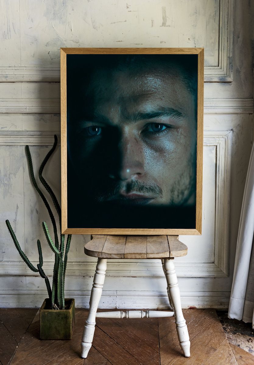 Moody Male Portrait Photography Poster. — room view 1